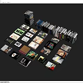 Books Magazines Featuring Various Colorful Covers Stacked And Scattered Layout 3d model