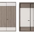 Modern Wooden Wardrobe Design With Sliding Mirrored Doors And Cabinet Details