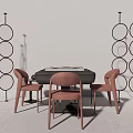 Modern Mahjong Table and Chair Mahjong Table 3d model