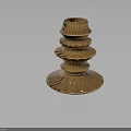 Ornate Copper Candle Holder With Layered Fluted Design And Decorative Base