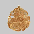 Exquisite Gold Flower Shaped Filigree Jewelry Pendant with Intricate Design