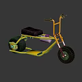Yellow Three Wheeled Motorcycle With Black Seat Sturdy Frame And Modern Style