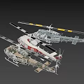 Three Different Design Helicopters Showcased On Gray Background With Detailed Features