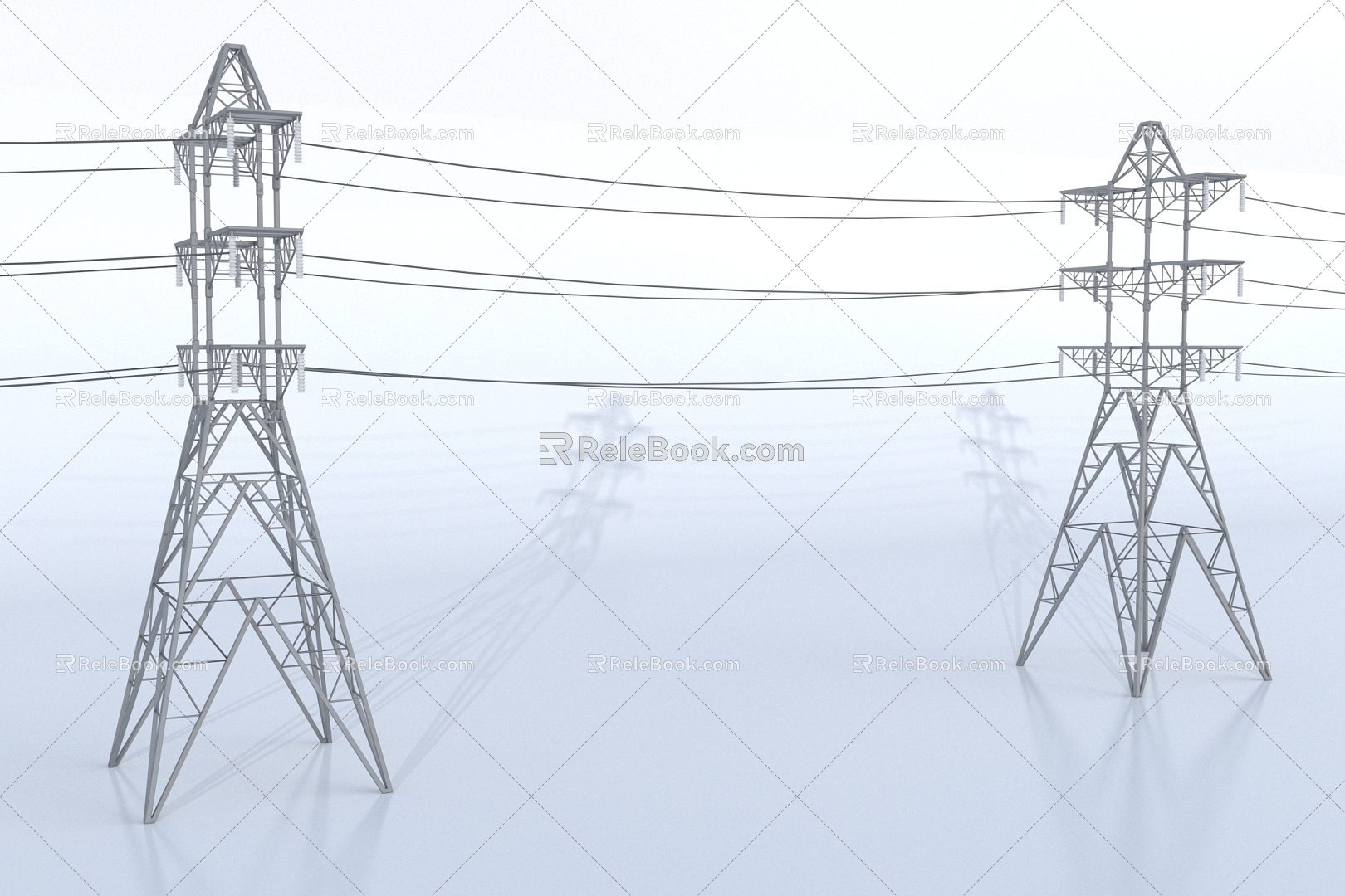 Industrial equipment Public facilities High voltage line High voltage line tower 3d model