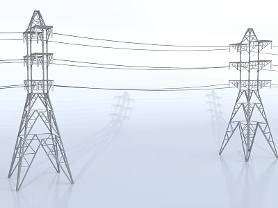 Industrial equipment Public facilities High voltage line High voltage line tower 3d model