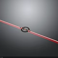 Black Mechanical Ring Component With Red Stripes And Central Structure