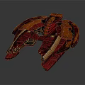 Red Brown Cosmic Spaceship 3D Model With Intricate Structure For Space Exploration