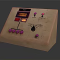 Vintage Industrial Control Panel Device With Display Screen Indicator Lights And Adjustment Knob 3d model