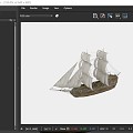 Retro Ancient Pirate Ship 3d model