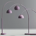 Modern Arched Floor Lamp With Bell Shaped Shade And Brass Copper Silver Metallic Finish