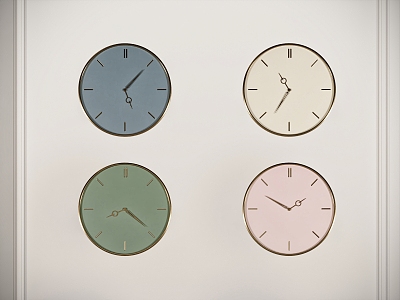 Wall clock decorative clock plate creative wall clock 3d model