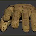 Brown Fabric Work Glove With Textured Palm For Durable Practical Use 3d model
