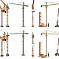 Heavy Duty Industrial Cranes With Tower Structures And Various Boom Arms For Construction