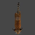 Playful Tiger Cub Running Dynamic 3D Model Black Background 3d model