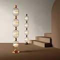 Modern Floor Lamps With Glass Globes And Gold Black Bases In Minimalist Interior