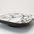 Modern Minimalist Square Coffee Table With White Marble Top And Dark Frame 3d model