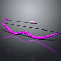 Purple Glowing Bow And Arrow With Futuristic Design And Shiny Reflection