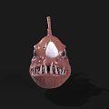 Pink Anglerfish With Large Eyes Sharp Teeth And Lure On Black Background 3d model