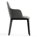 Comfortable Modern Leisure Chair In Gray Fabric With Black Wooden Legs And Armrest