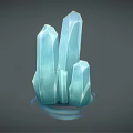 Blue Crystal Decorative Ornament Set Featuring Geometric Column Shapes for Home Decor