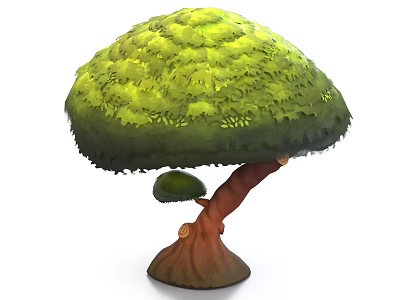 cartoon tree cartoon big tree cartoon plant 3d model