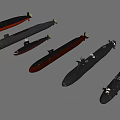 Collection of Military Submarines in Various Colors and Different Designs