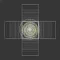 Modern Geometric Chandelier with Black Wood Grain Design and Warm Glowing Light