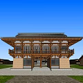 Ancient Chinese Architecture Traditional Design With Wooden Structure Overhanging Eaves And Courtyard