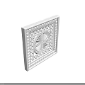 Elegant Decorative Ceiling With Intricate Geometric Patterns Circular Center And Layered Borders 3d model