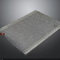 Gray Herringbone Pattern Slab With Smooth Surface White Border And Red Object