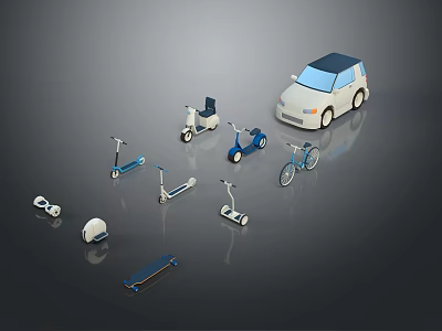 Modern Balance Car Electric Balance Car Folding Balance Car Bicycle 3d model