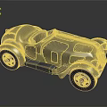 Silver Metallic Vintage Convertible Car With Streamlined Body And Black Wheels