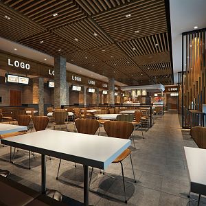 Modern Fast Food Restaurant Food City Fast Food Restaurant 3d model