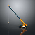Yellow Mobile Crane With Extended Hydraulic Boom For Heavy Construction Lifting Tasks