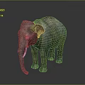 Realistic Detailed Elephant Figure With Textured Skin Standing On Dark Background