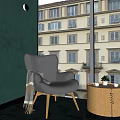 Casual Gray Sofa Set With Wooden Round Table In Cozy Indoor Living Area