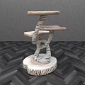 Natural Wooden Tea Table With Tree Stump Base And Multi Tier Design
