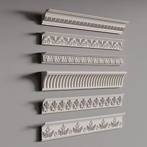 French gypsum line top corner line 3d model