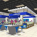 Samsung Digital Store Interior With Electronic Products Display Counters And Signage