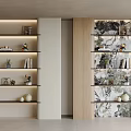 Modern Cream Storage Rack Decorative Rack Storage Rack Background Wall Modern Storage Rack Ornament Combination Partition 3d model