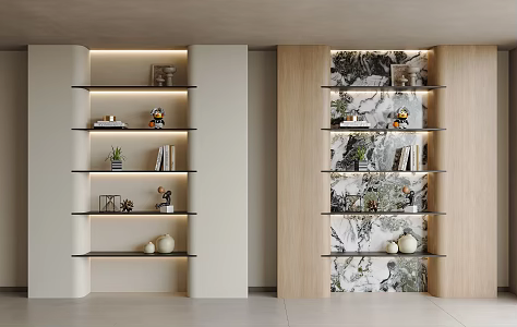 Modern Cream Storage Rack Decorative Rack Storage Rack Background Wall Modern Storage Rack Ornament Combination Partition 3d model