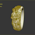 Elegant Sterling Silver Ring With Intricate Carved Female Figures Fashion Accessory
