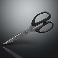 Stainless Steel Hardware Tool Scissors With Black Handles Sharp Blades And Reflective Surface 3d model