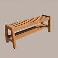 Modern Wooden Shoe Bench With Simple Design For Entryway Seating 3d model