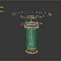 Elegant Green Metal Lantern With Peacock Feather Decoration And Transparent Painted Body