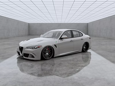 Alfa Romeo Quadrifoglio Streetcar Sedan Four-leaf Clover 3d model