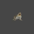 Game Movie Character Crocodile 3D Model With Open Mouth And Crawling Pose On Gray Background
