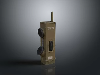 Traffic Signal Device With Two Round Lamps Antenna And Metallic Housing 3d model