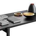 Black Wooden Coffee Table Simple Design Stack Of Books Small Bowl Wooden Bowl Black Vase