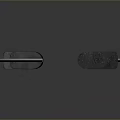 Two Sharp Knives With Blue Blades And Black Handles On Gray Gradient Background
